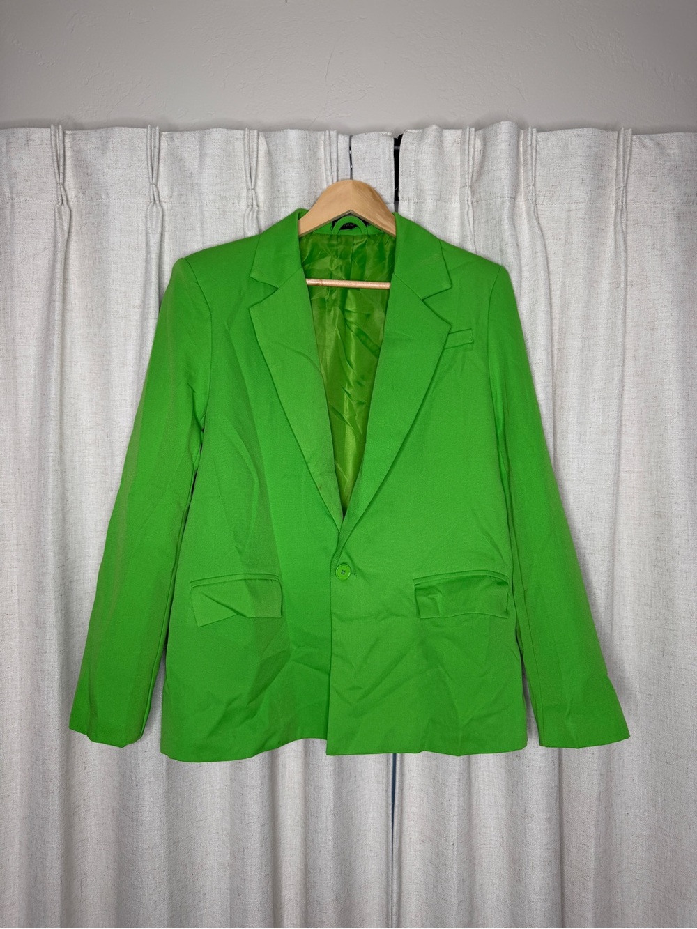 Green Single-Button Blazer